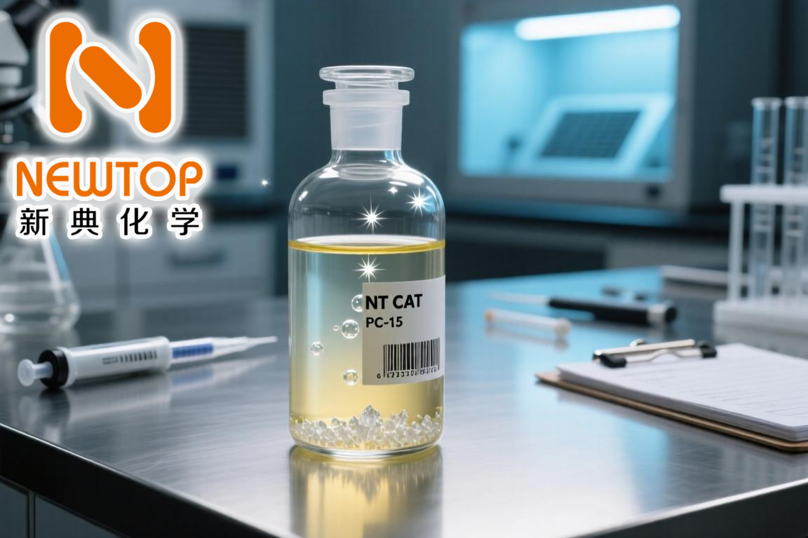PC-8 硬泡催化劑 N,N-二甲基環(huán)己胺：作為平衡催化劑，與發(fā)泡催化劑配合使用，可精確控制硬泡的發(fā)泡和凝膠速率，優(yōu)化泡孔結(jié)構(gòu)